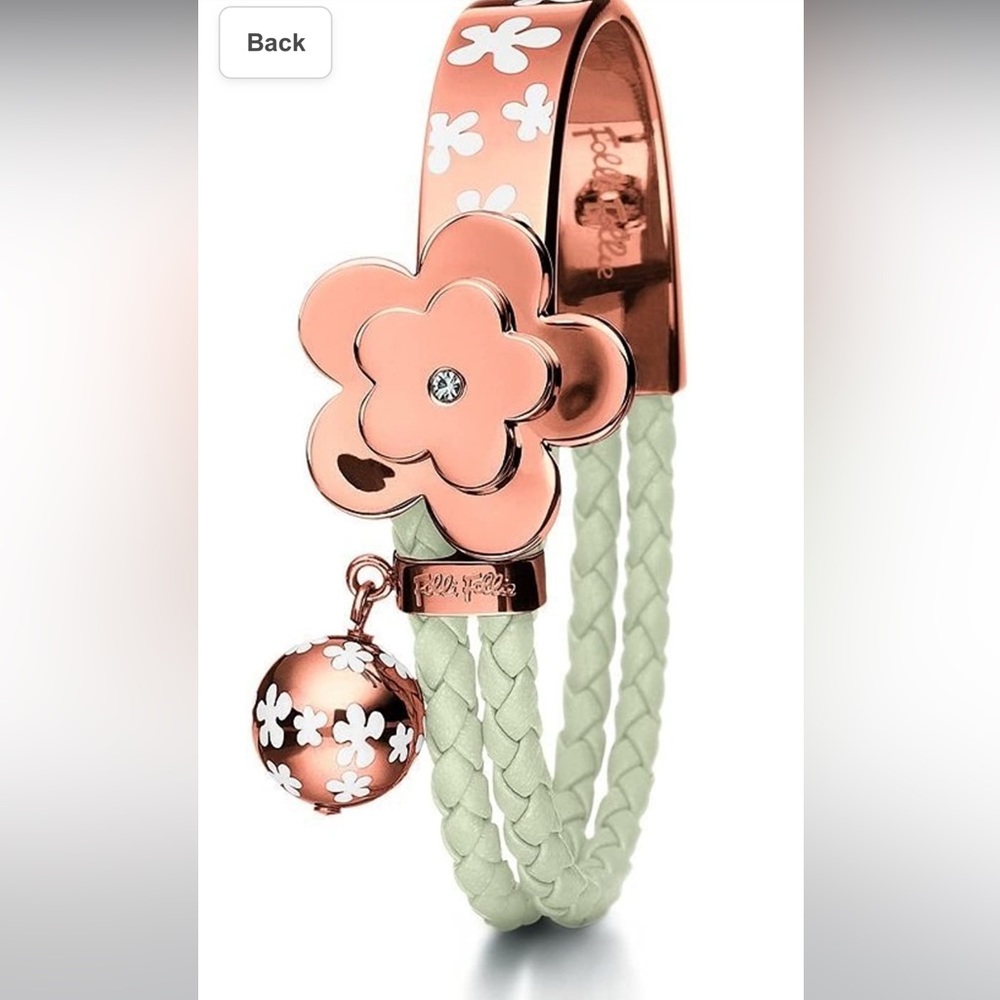 Folli Follie Ladies Plated White & Rose Gold Rope Bracelet